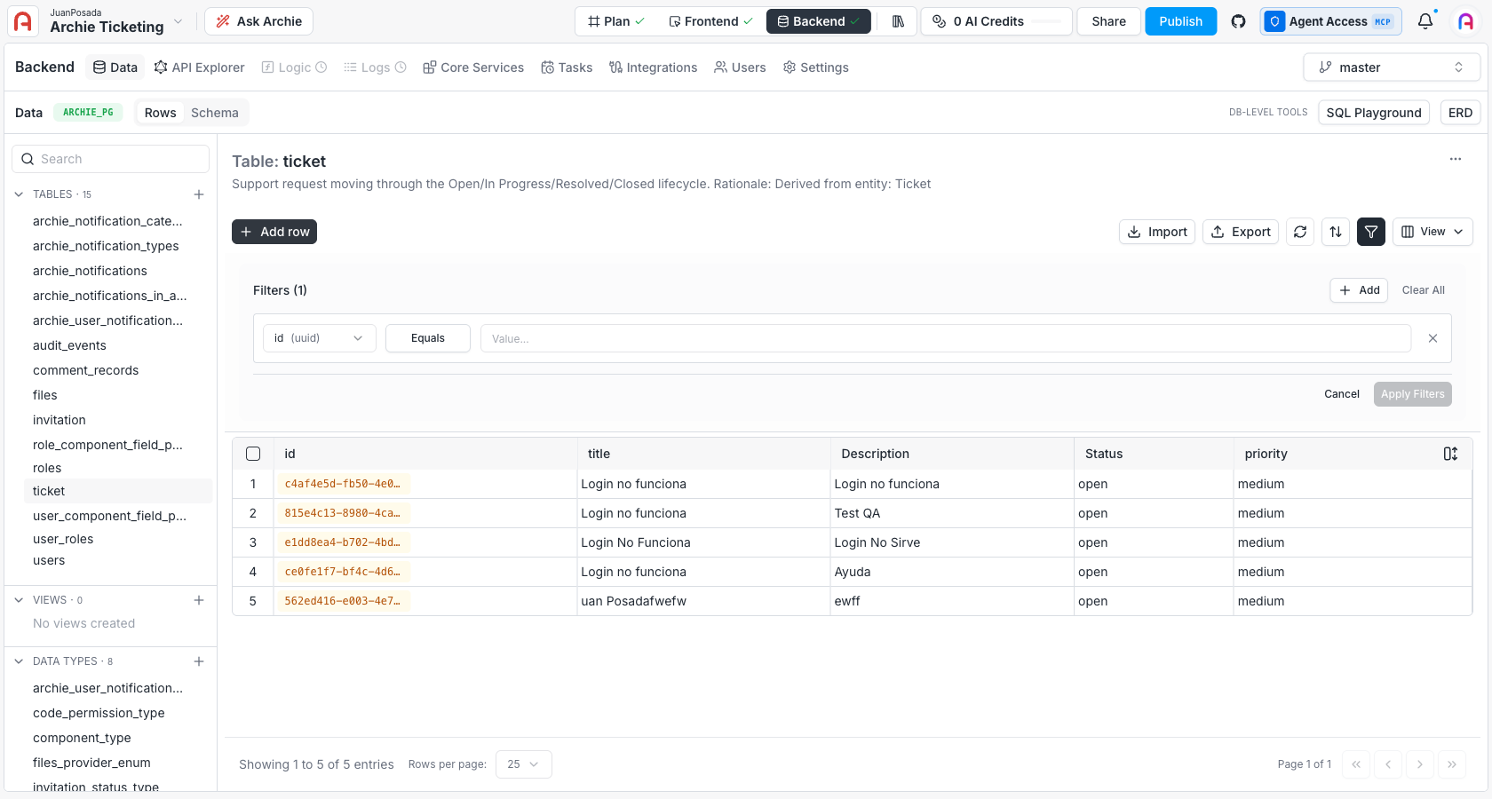 Filter records for export