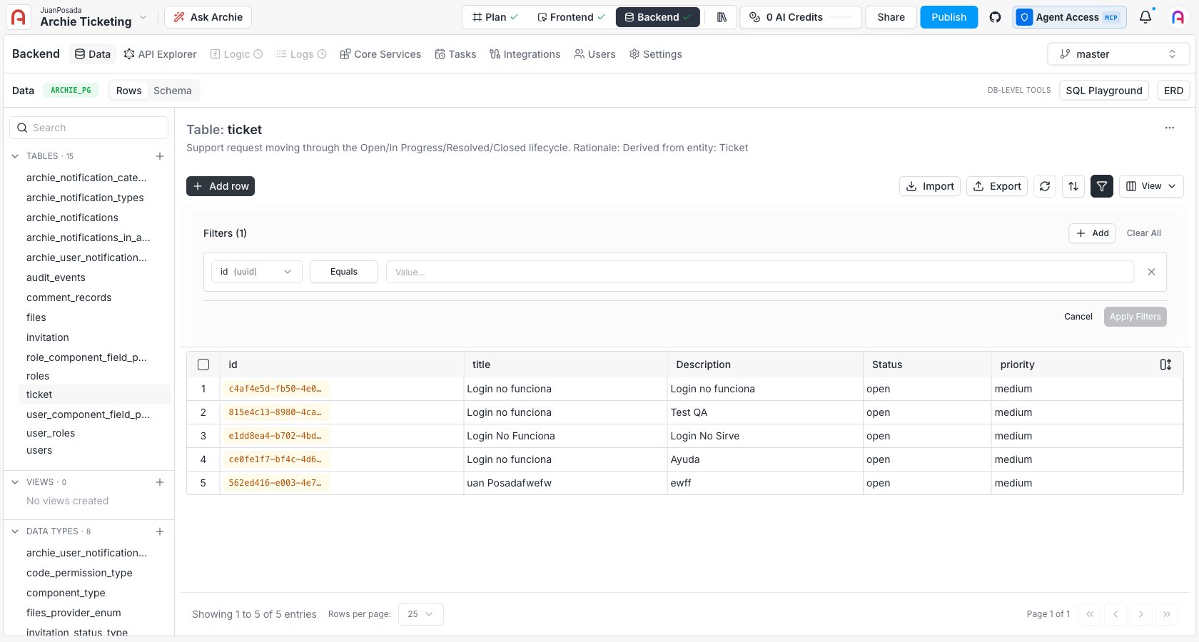 Filter records for export