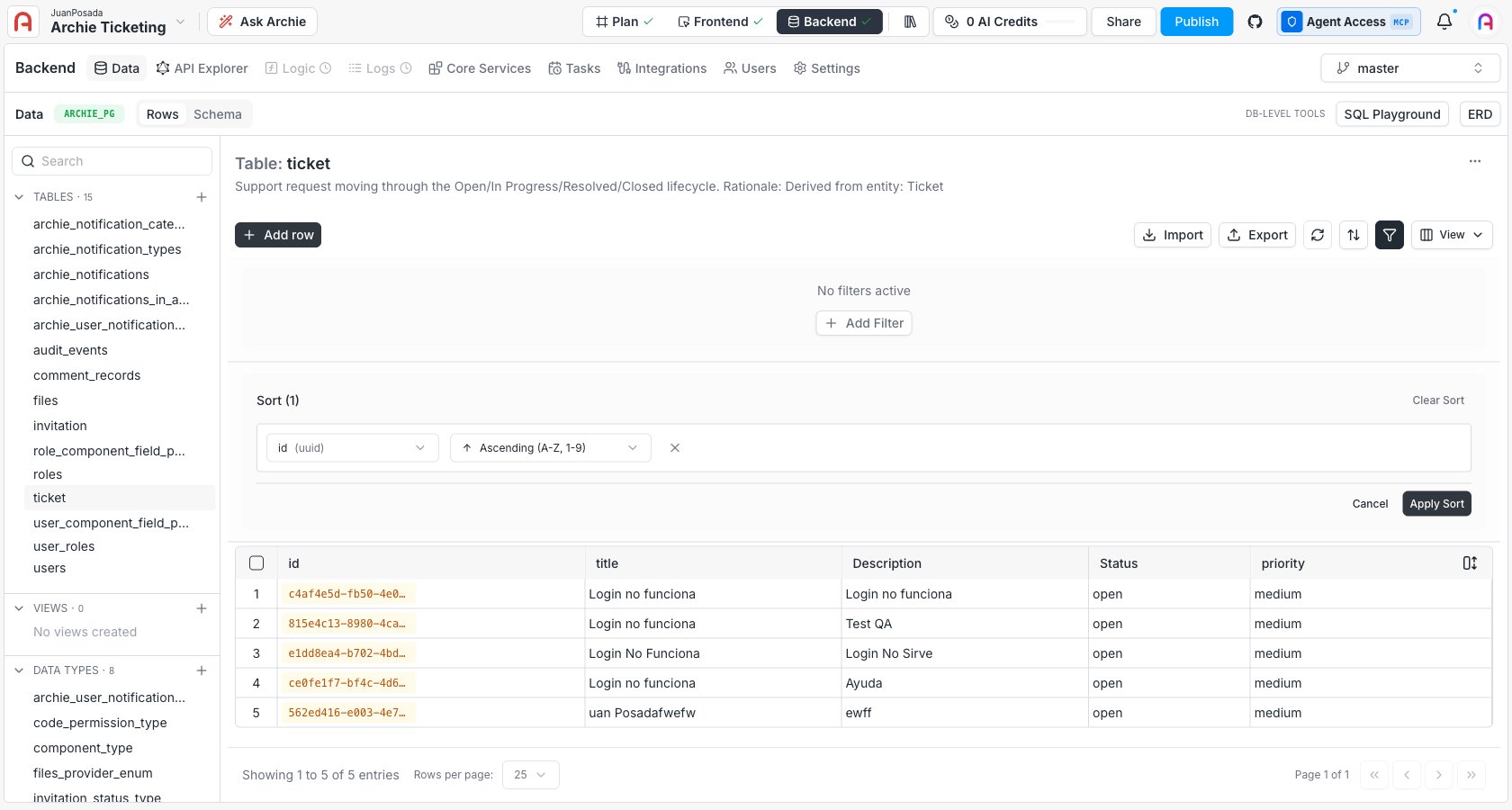 Sort records in Data Viewer
