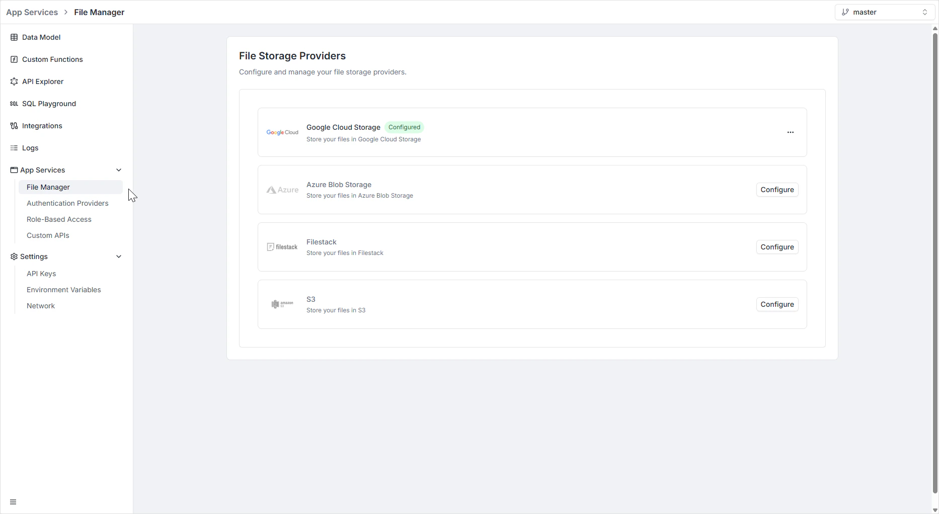 File Manager overview and storage options