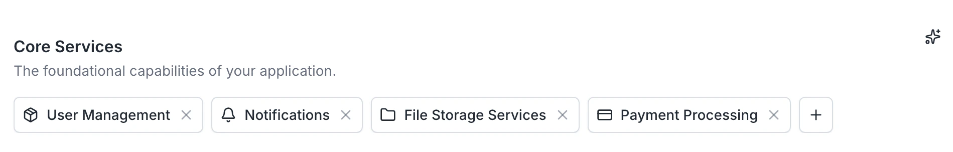 Core services on the blueprint page