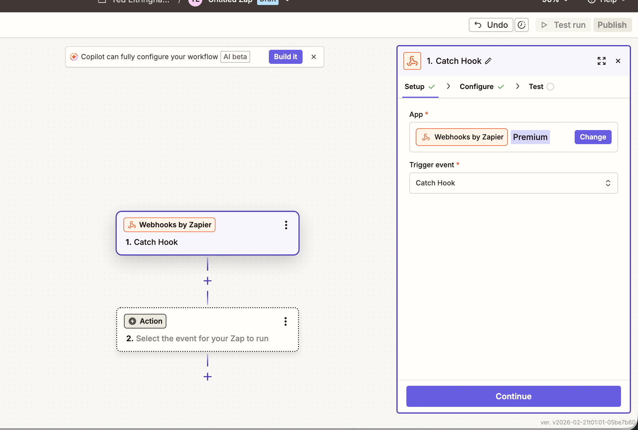 Zapier webhook trigger
