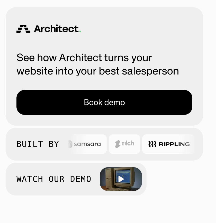 Footer showing a CTA card with logo, action button, logo marquee, and video widget