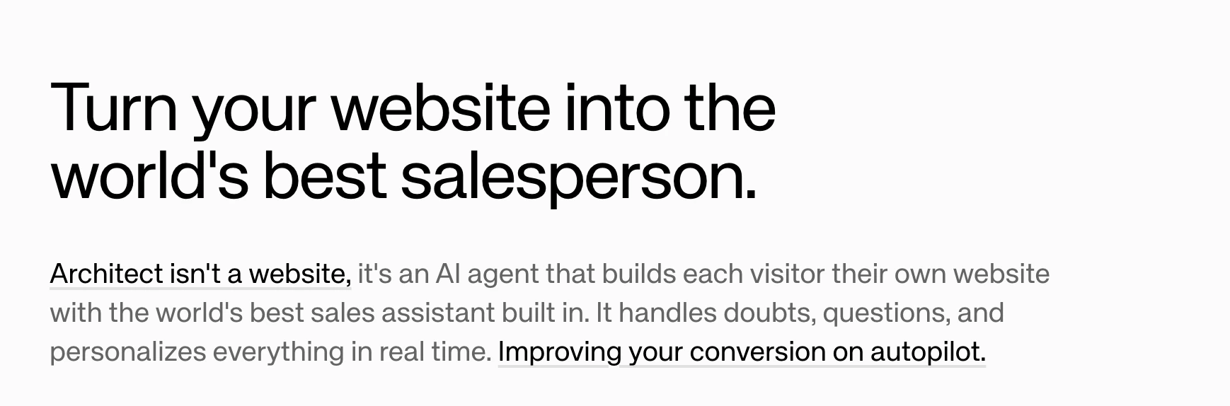 TextContainer slice showing a hero heading and body text with keyword highlighting
