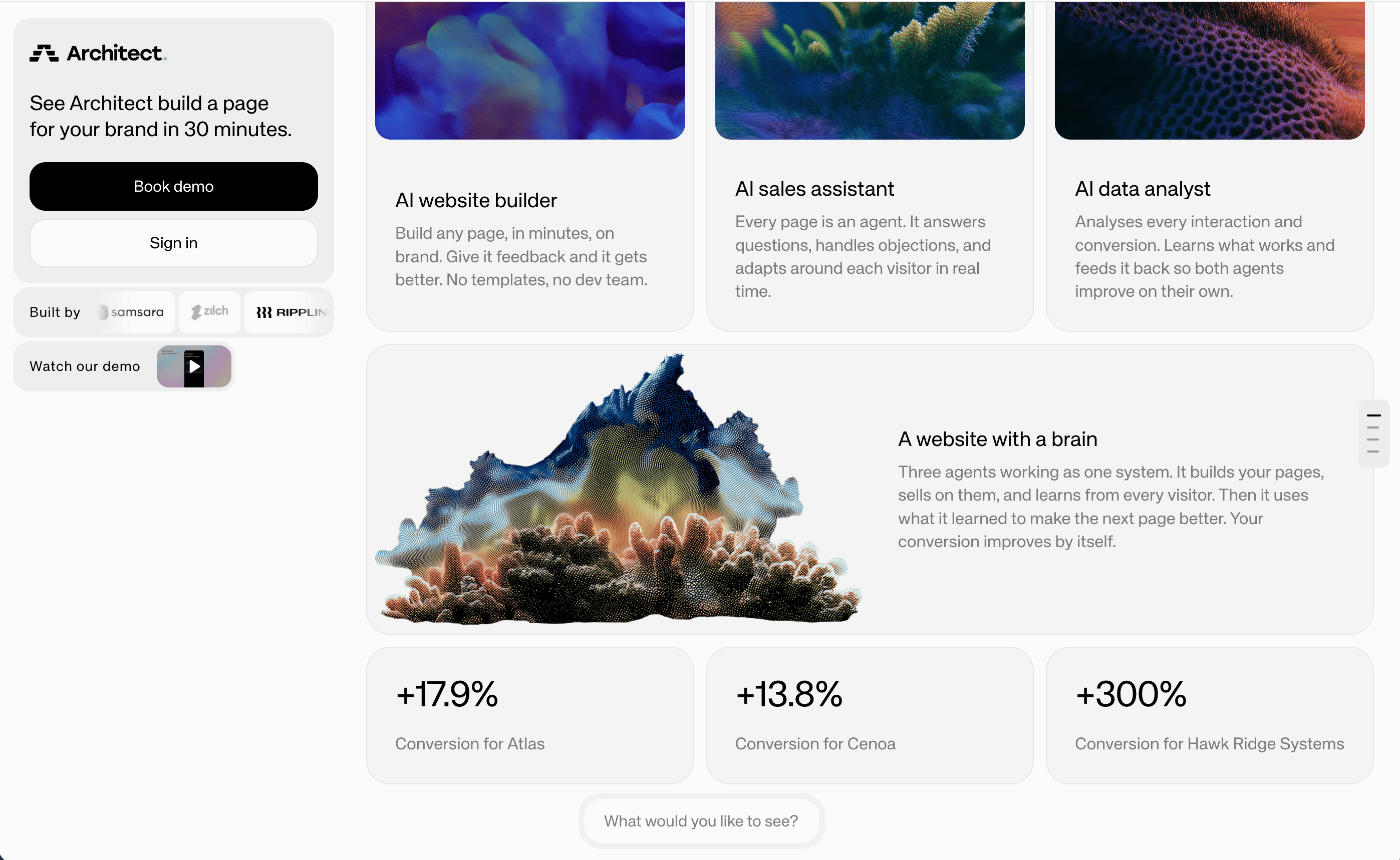 Bento component page layout
