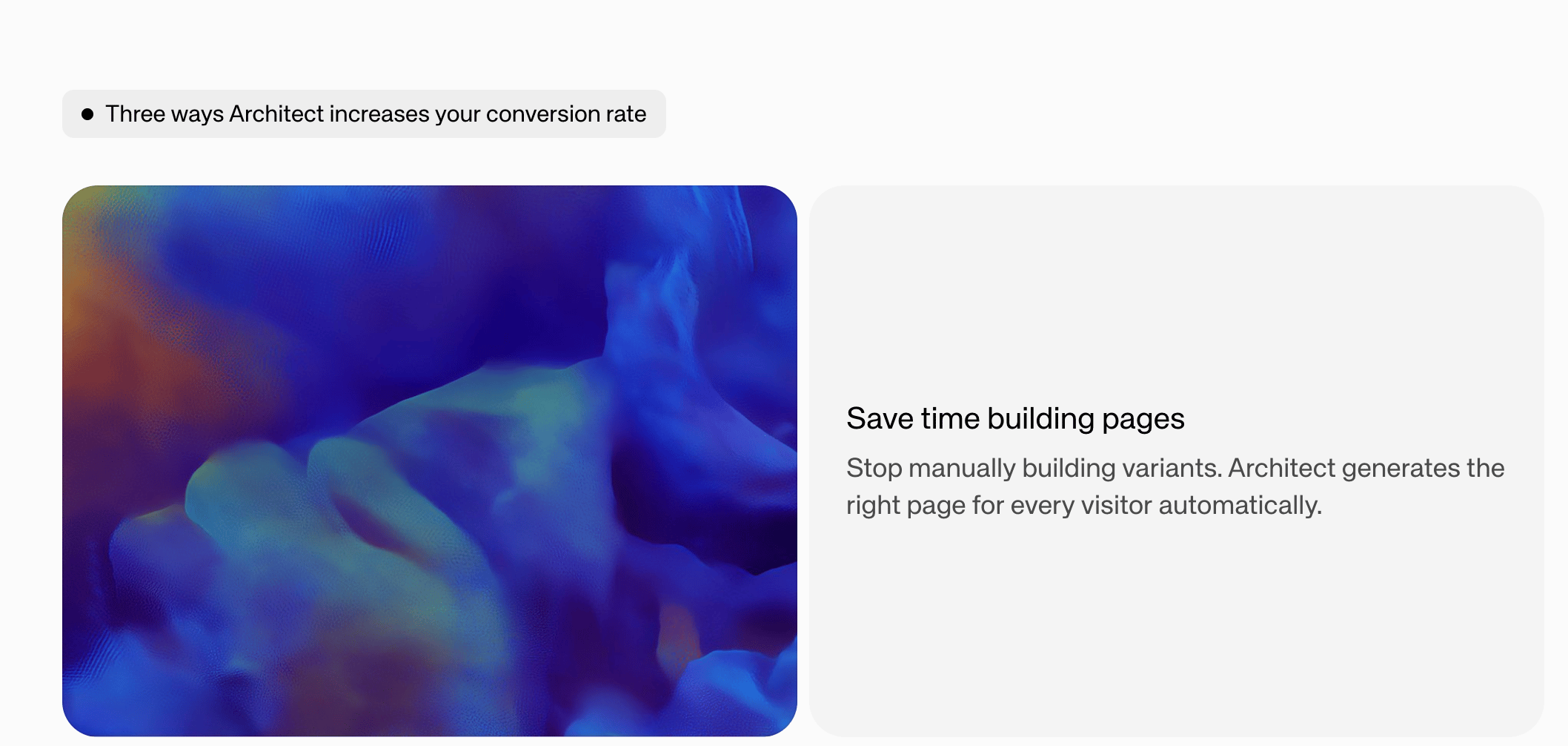 FeatureCards slice with a large image alongside the card text content