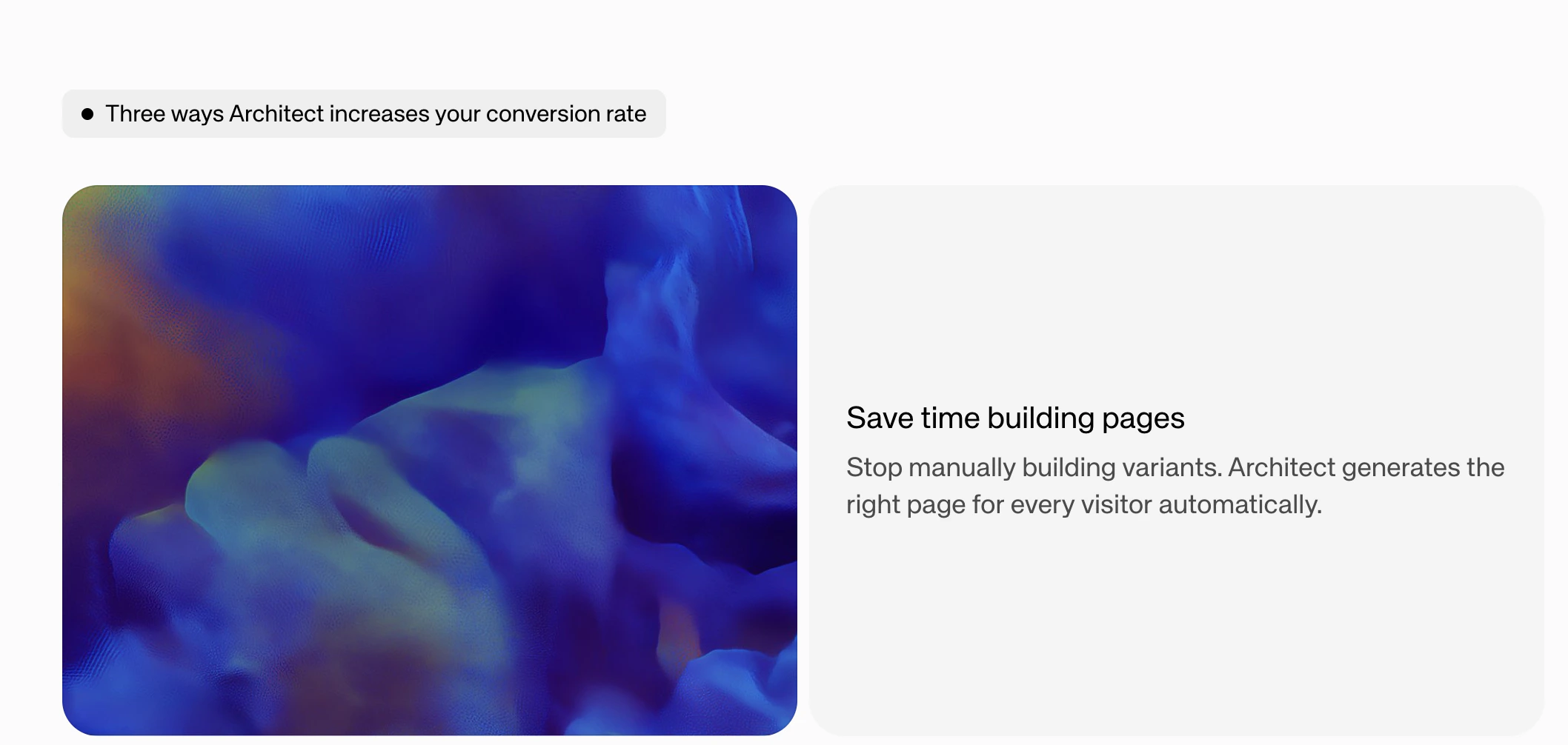 FeatureCards slice with a large image alongside the card text content