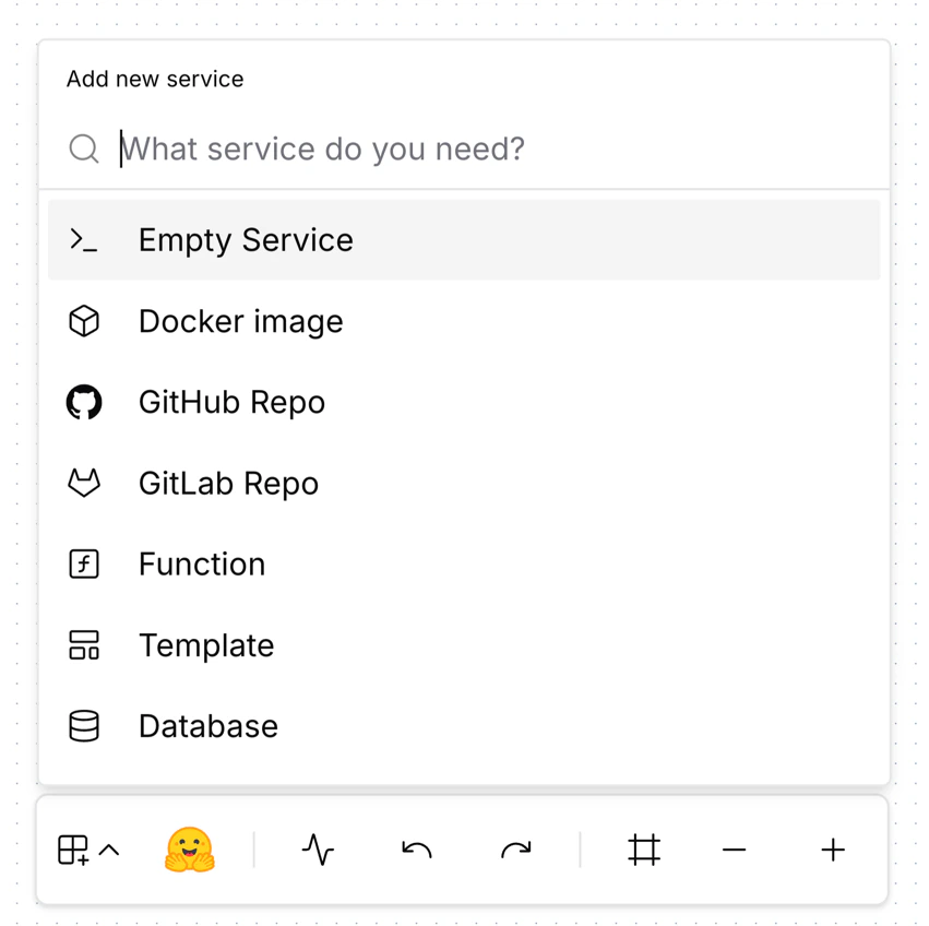 Create Service options