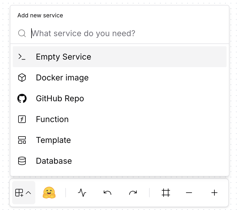 Create Service options