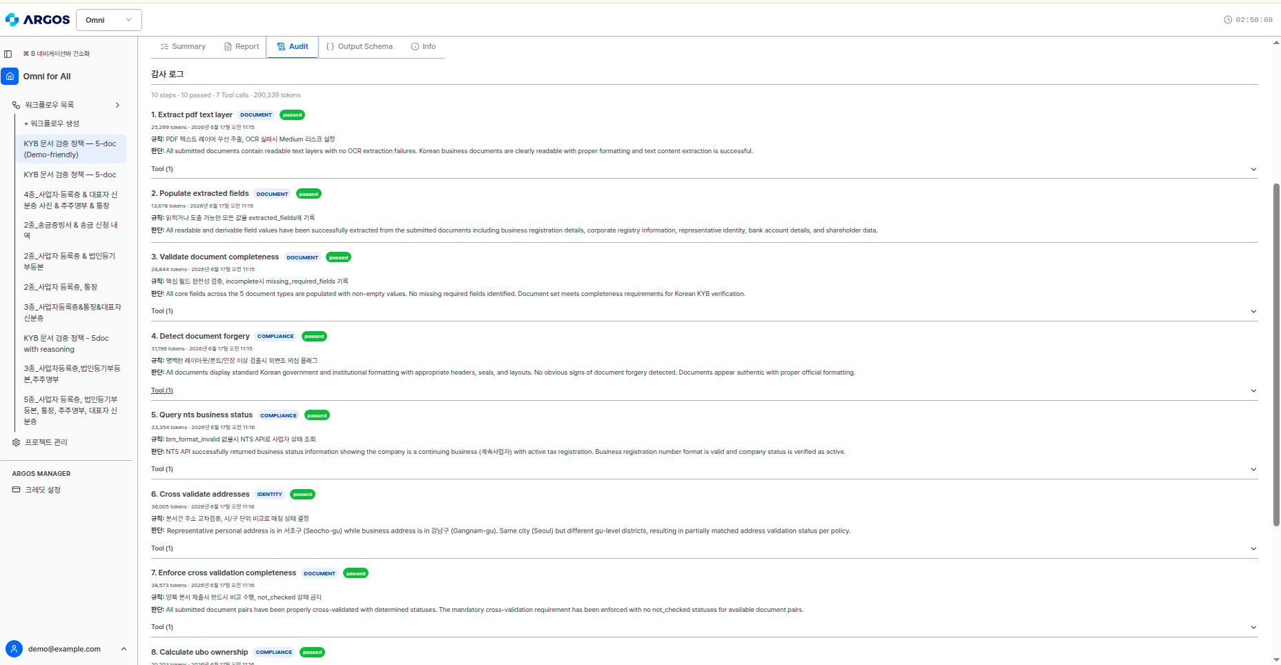 Analysis results - Audit tab