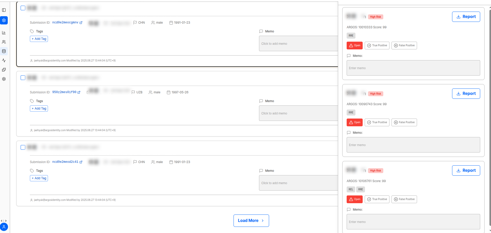 Worklist management screen