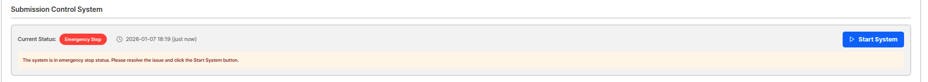 Submission control system settings