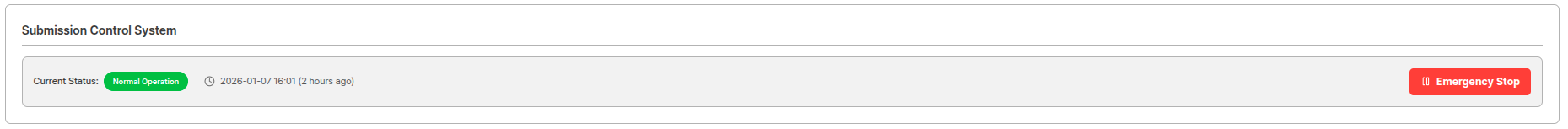 Submission control system settings