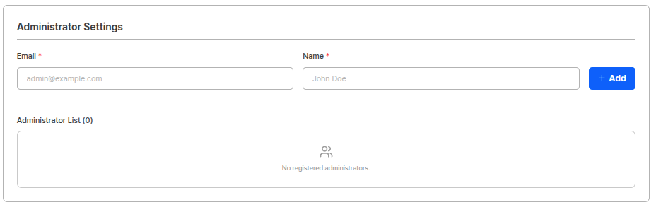 Administrator settings