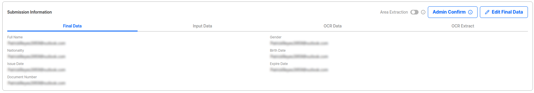 ID information screen