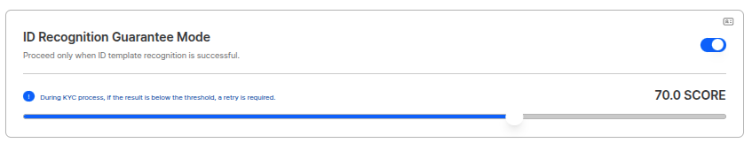 ID recognition guarantee mode settings