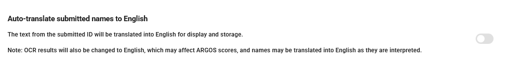 ARGOS Score Threshold Settings