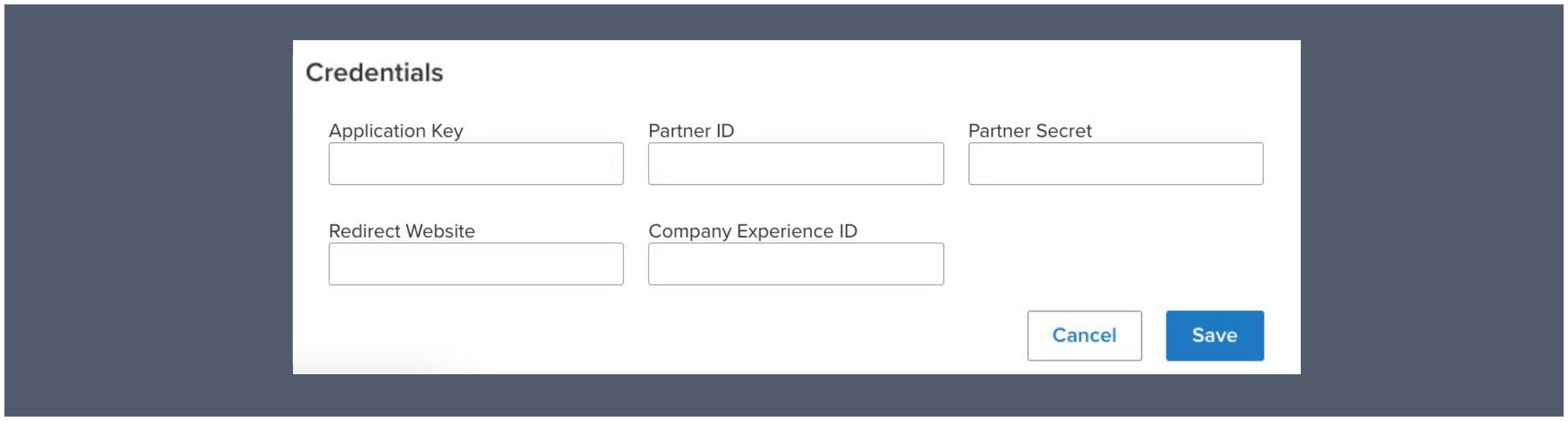 Enter the credentials you receive from your Argyle customer success manager.