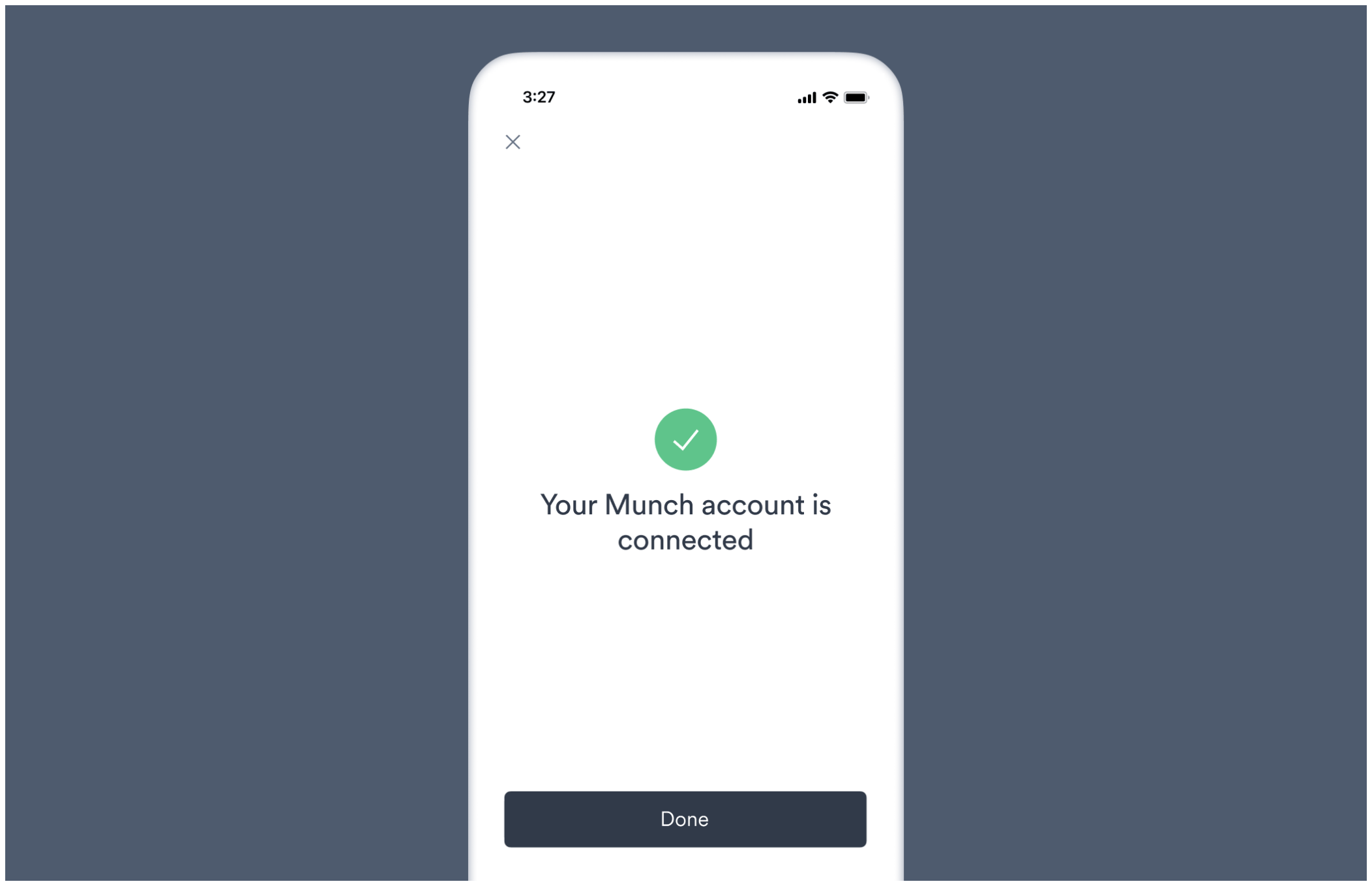 Success screen in Link.