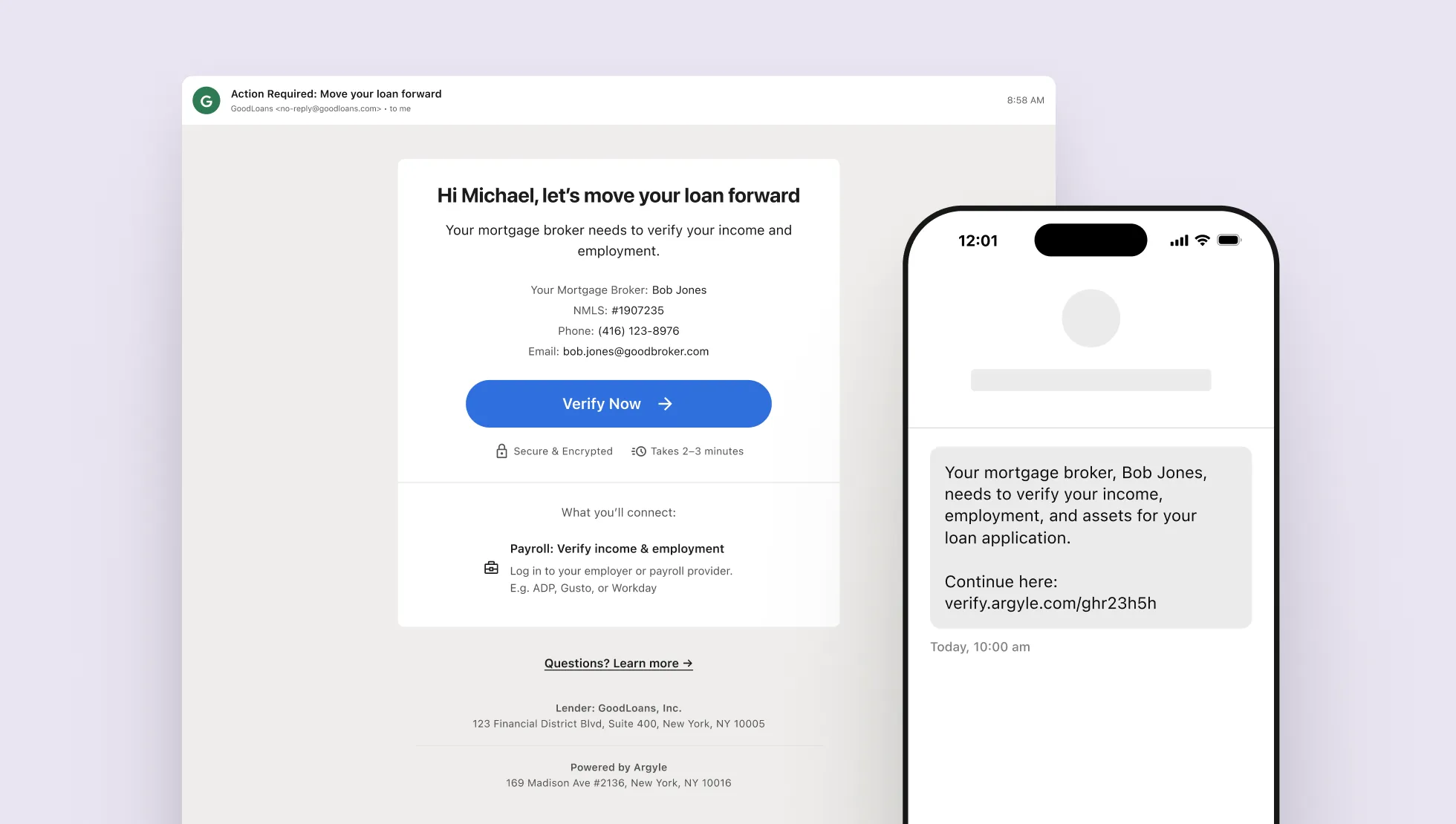 Broker-branded email and SMS invites