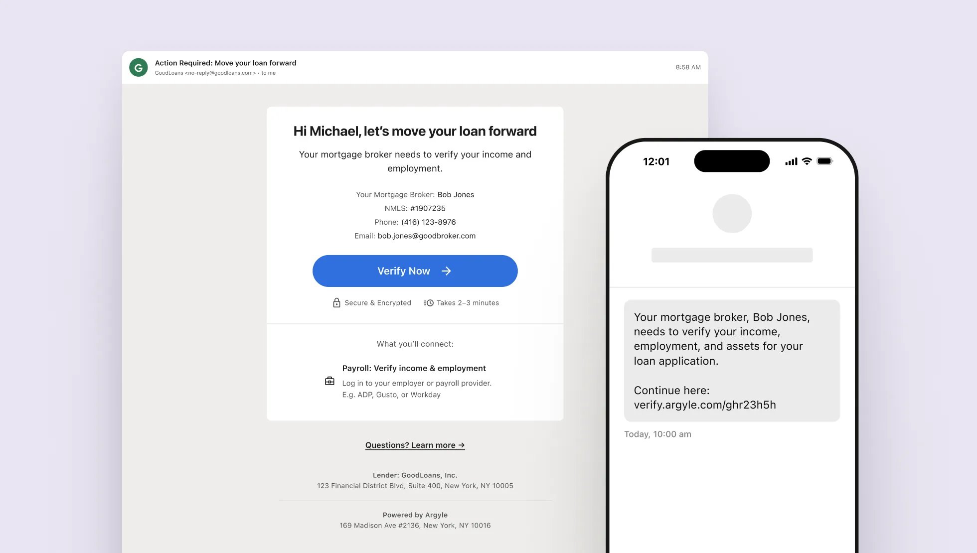 Broker-branded email and SMS invites