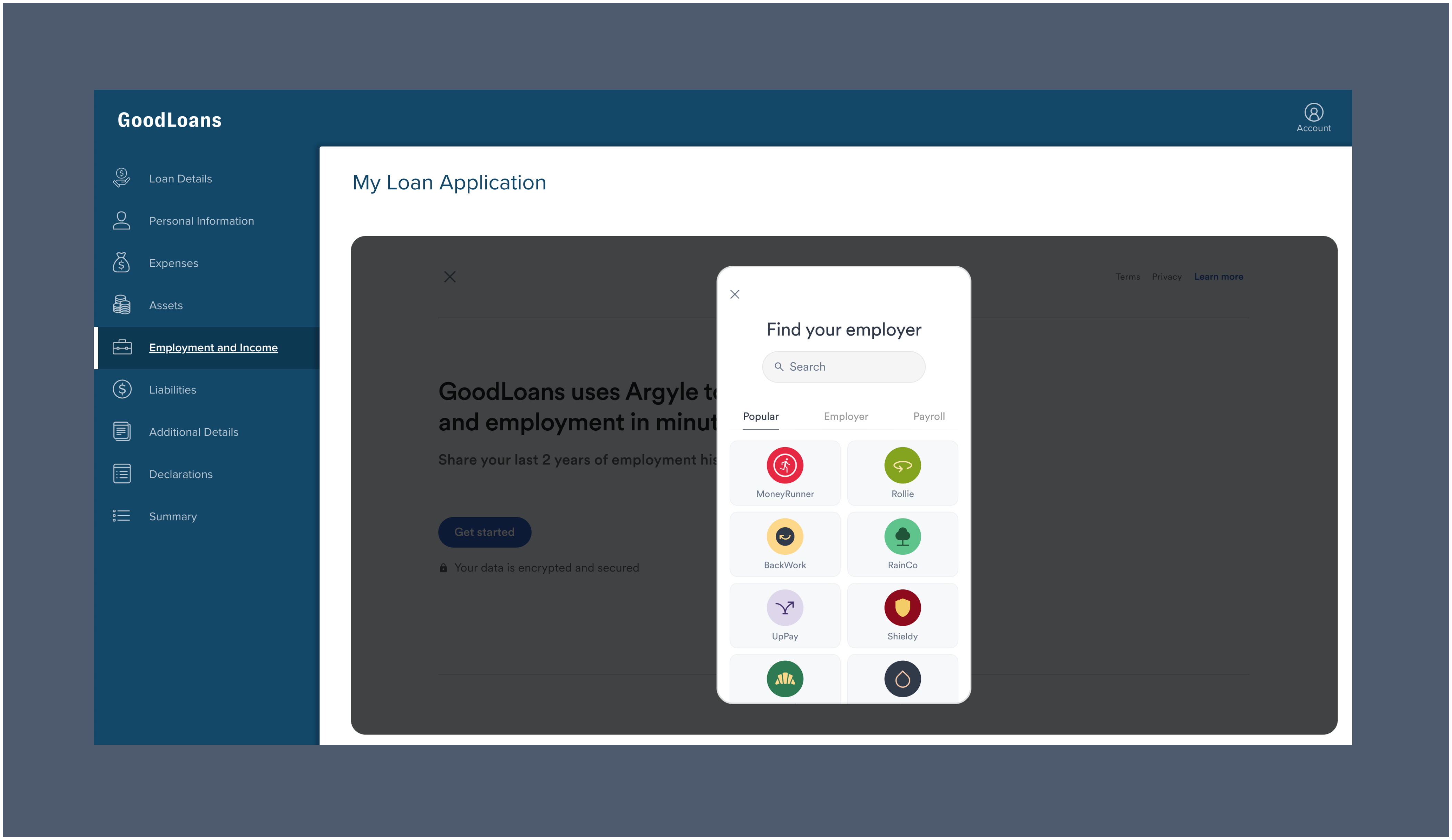 Connect borrowers through Argyle within the Consumer Connect mortgage platform to easily retrieve the borrower's payroll information.