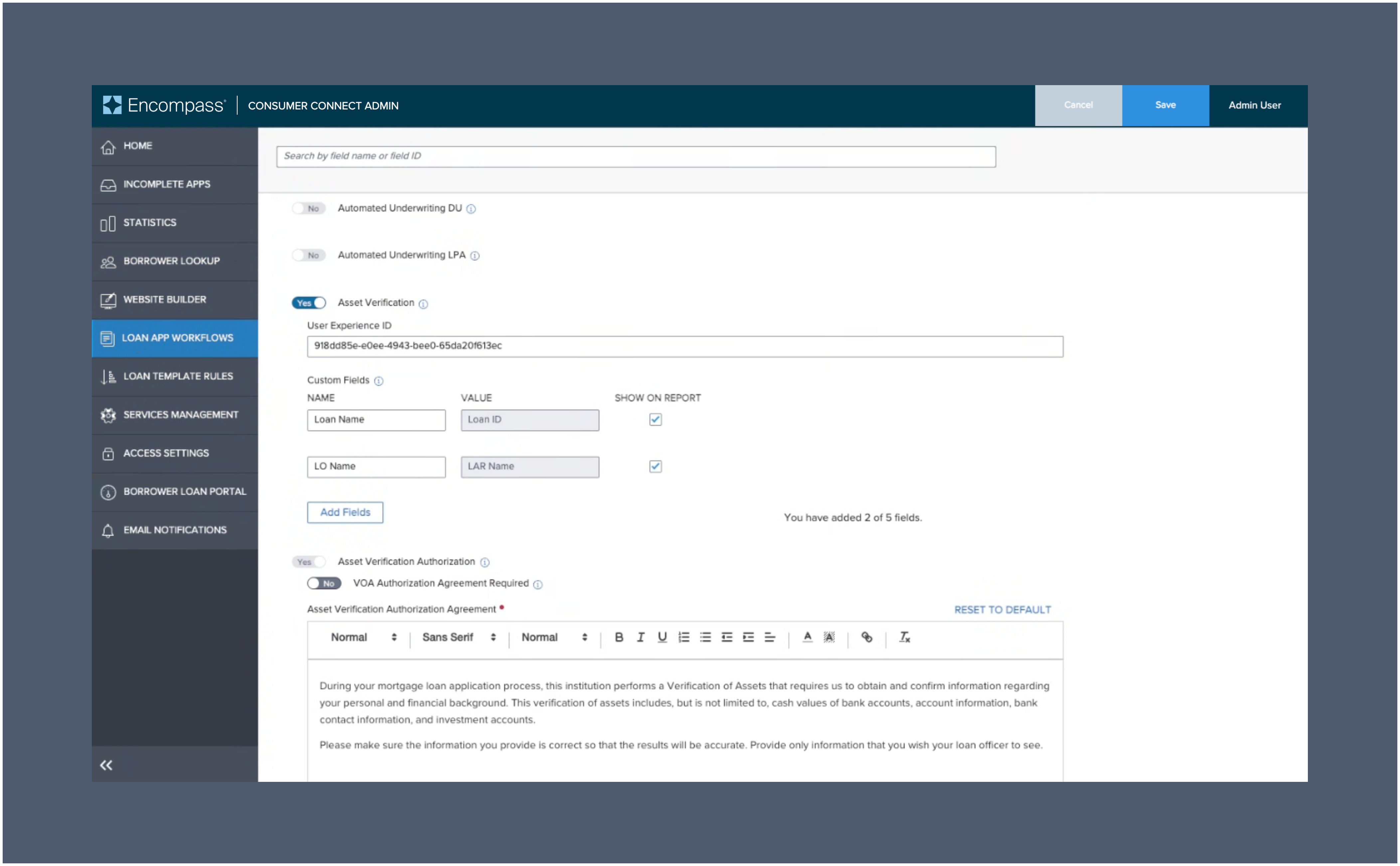 Enable the Asset Verification toggle then save.