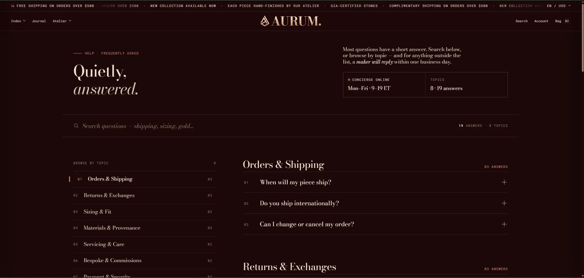 FAQ Page