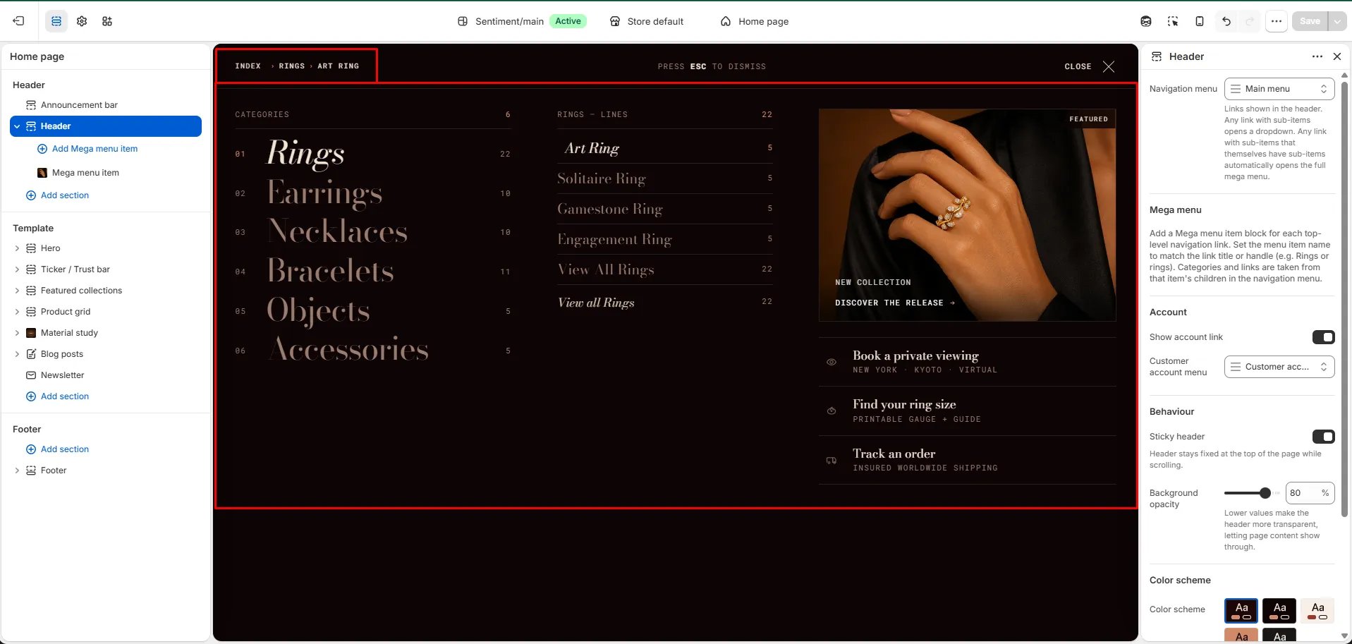 Navigation Menu Setup