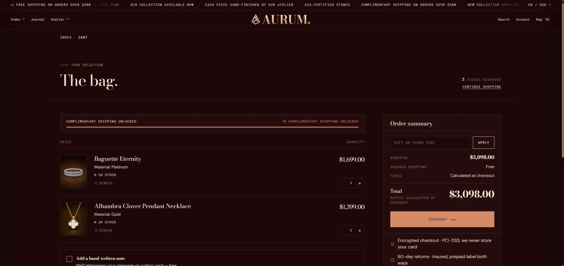 Cart Page