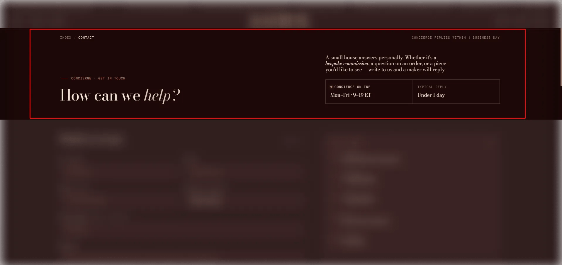 Contact Header