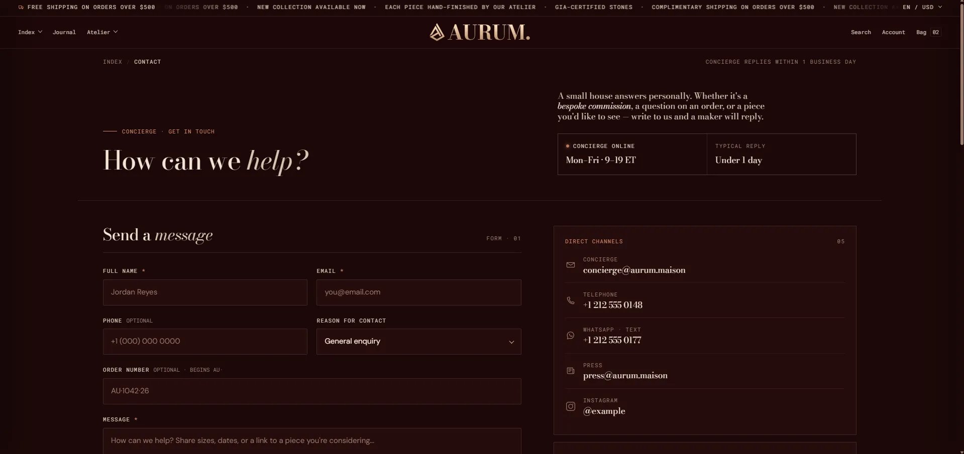 Contact Page