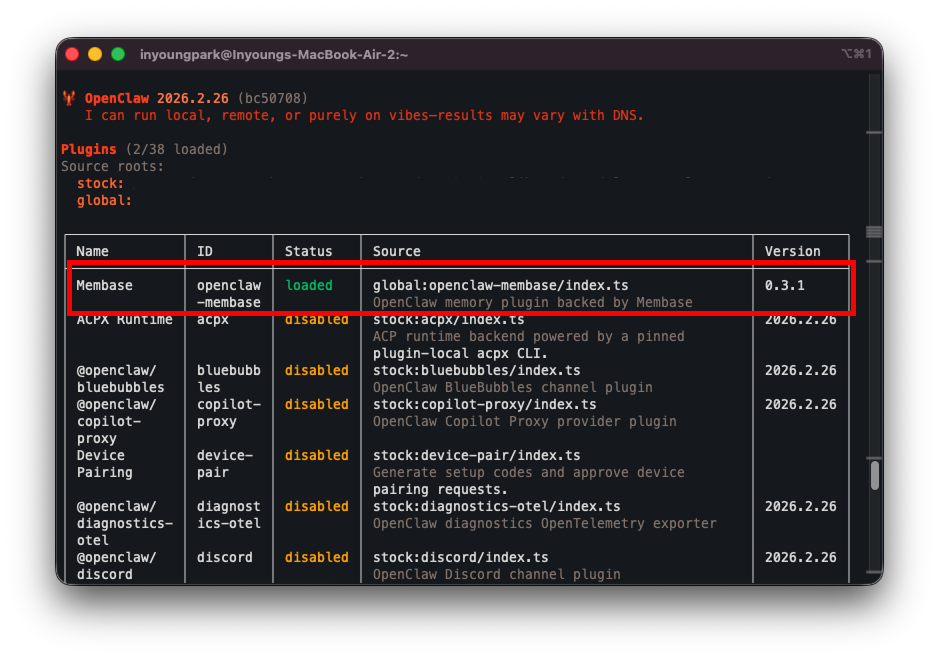 OpenClaw plugins list