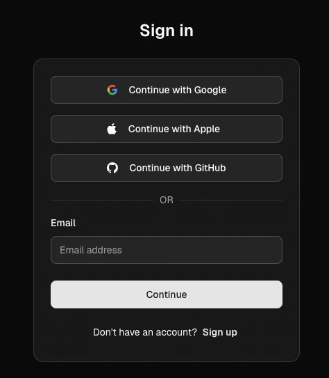 Apple and GitHub Sign In