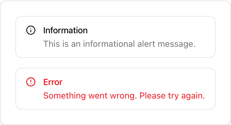 Alert component preview (light)