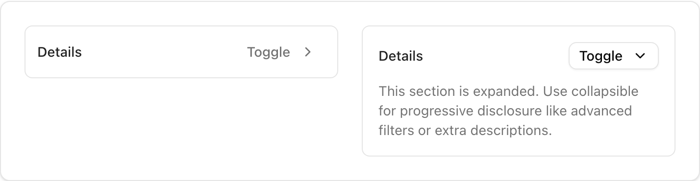Collapsible component preview (light)