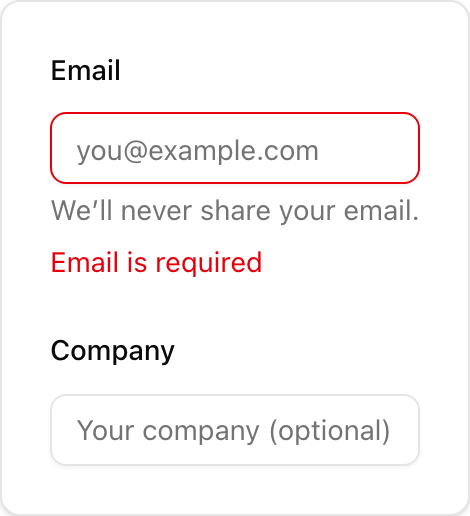 Field component preview (light)