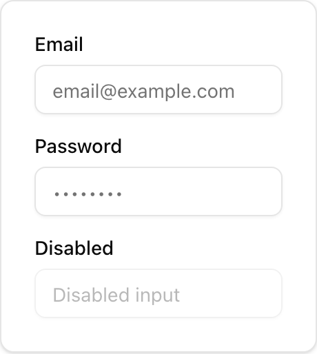 Input component preview (light)