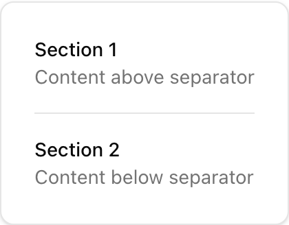 Separator component preview (light)