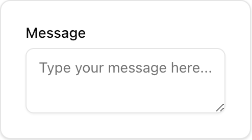 Textarea component preview (light)