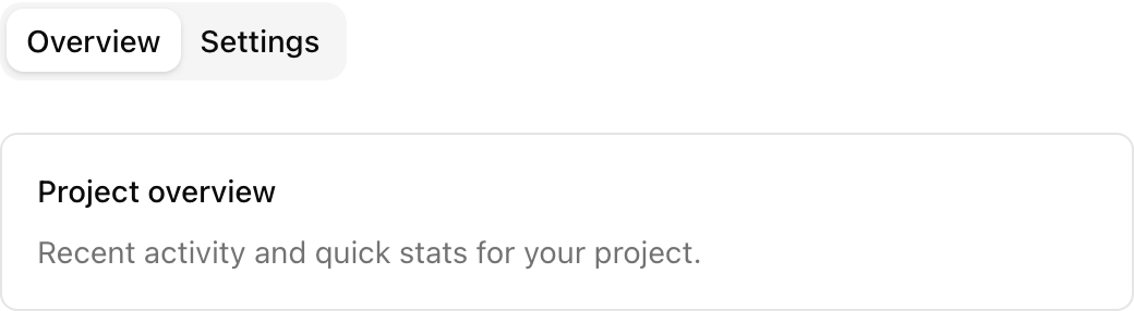Tabs component preview (light)