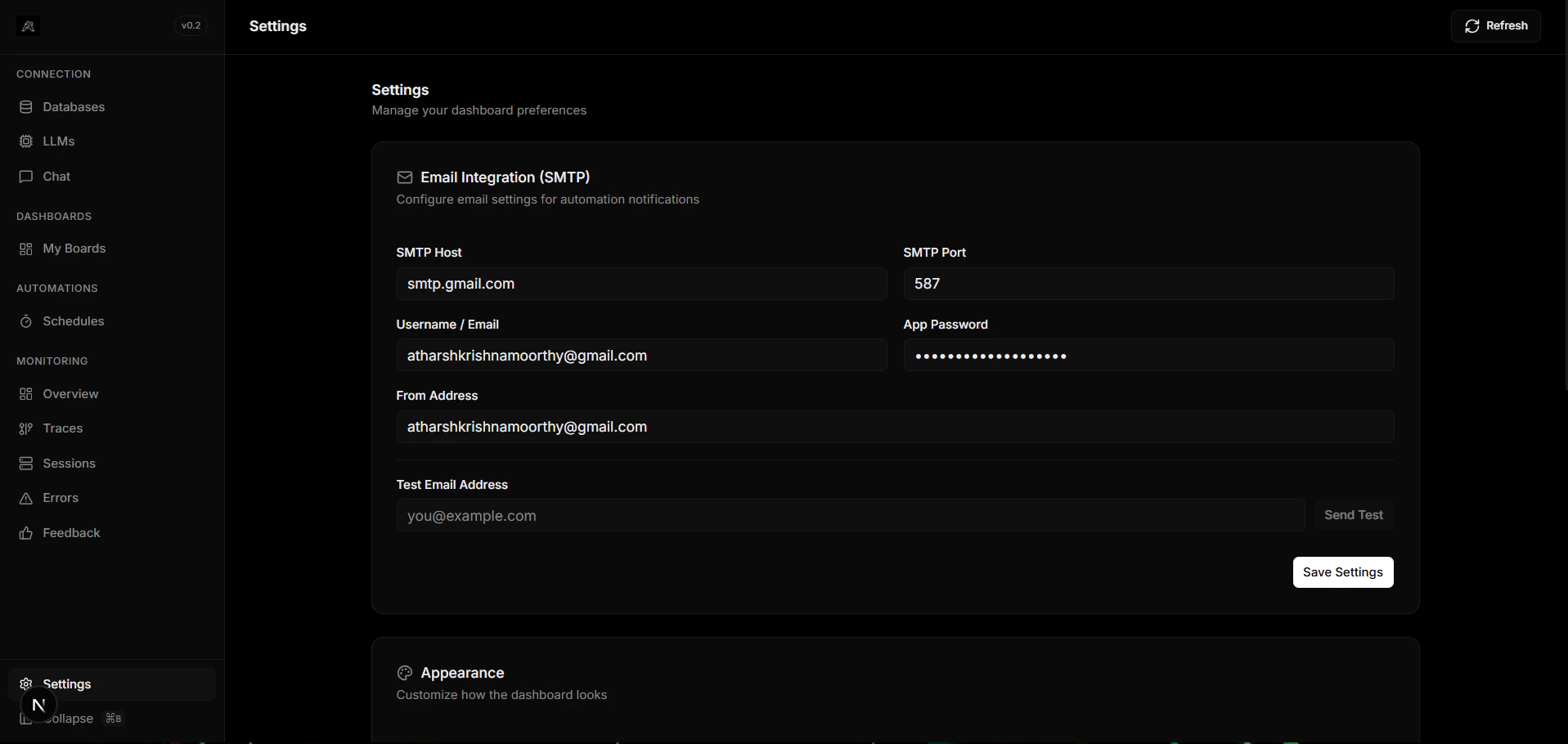 Automations Dashboard