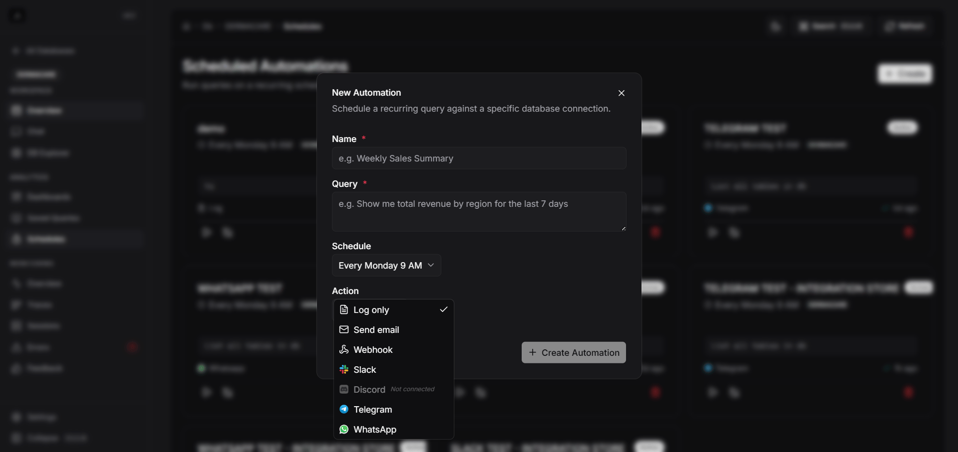 Dashboard Interface Dark