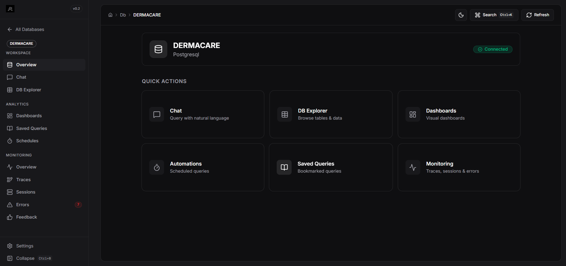 Dashboard Interface Dark