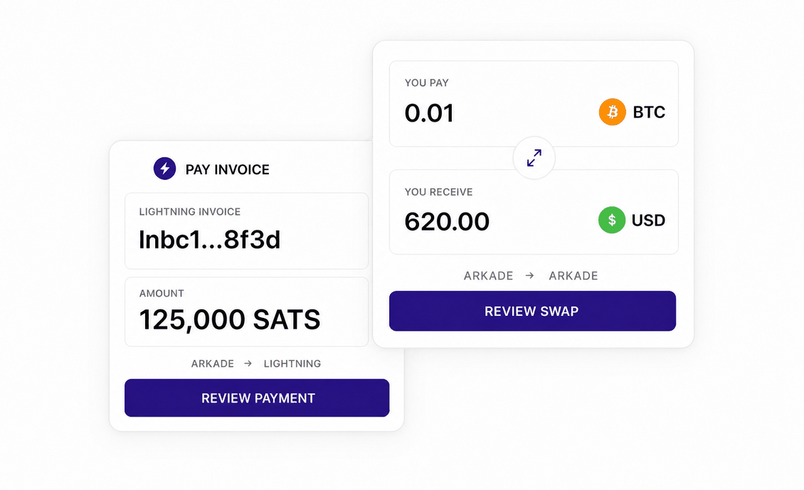 Lightning invoice payment and asset exchange windows