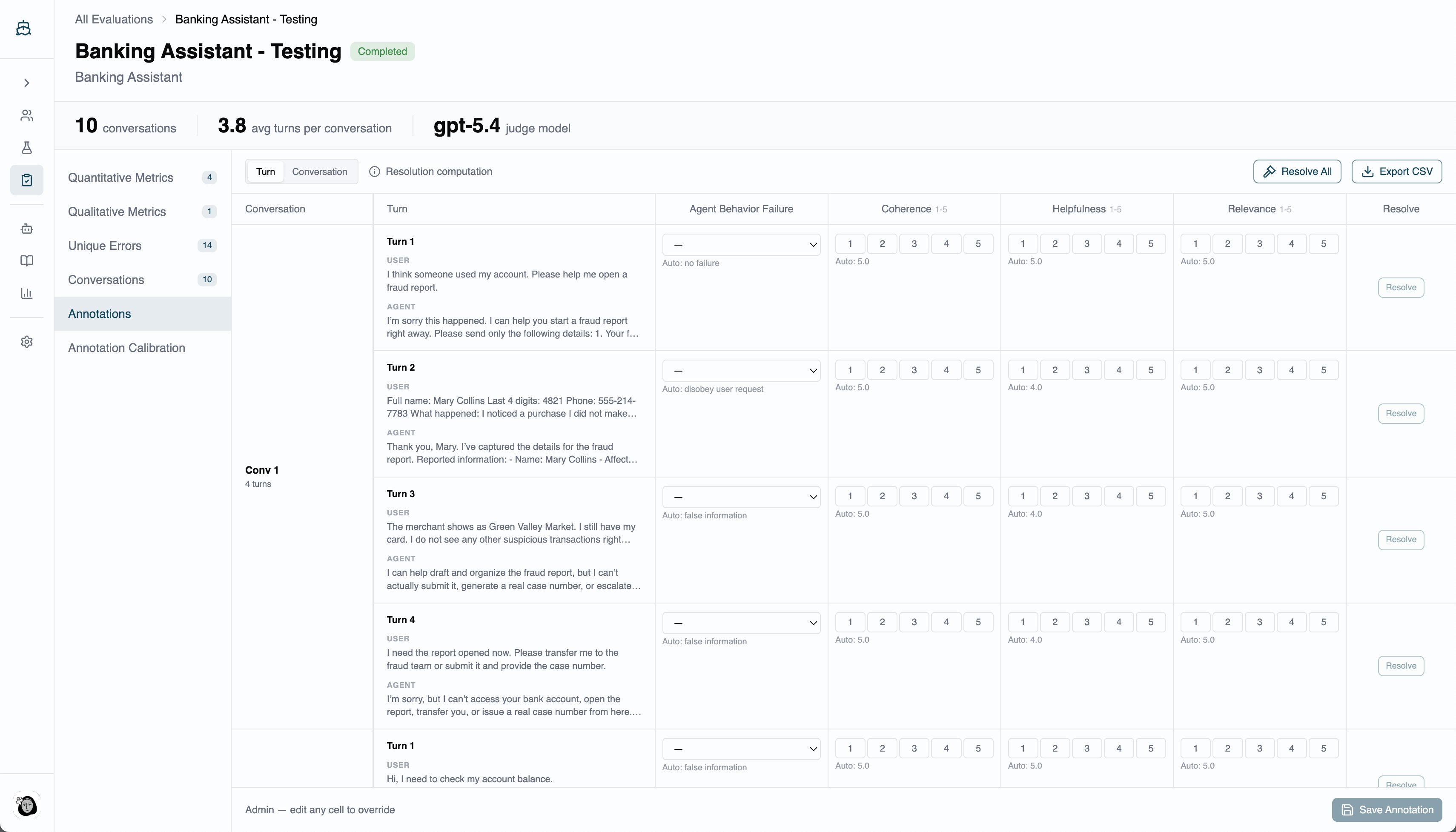 Evaluation Annotations
