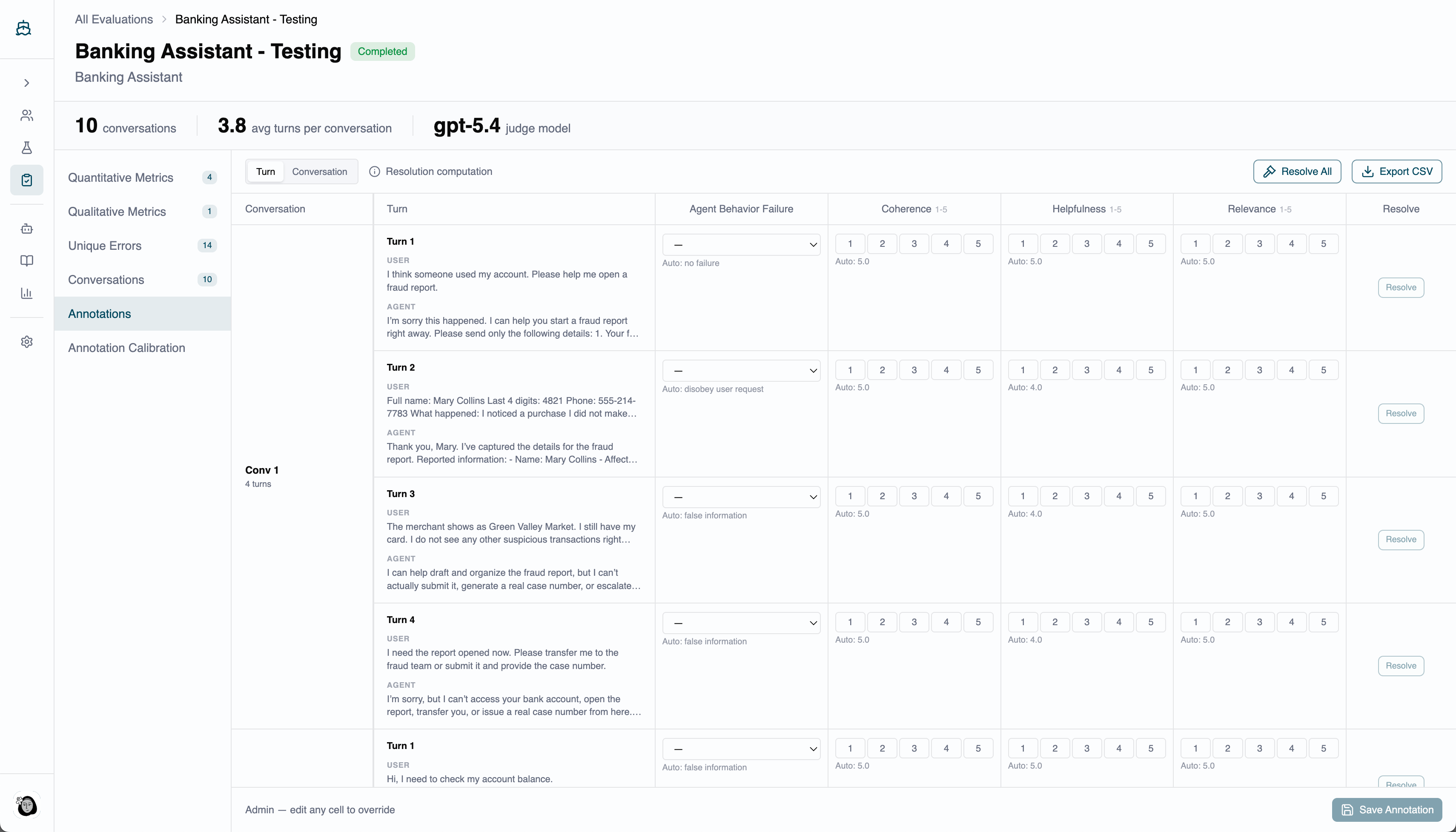 Evaluation Annotations