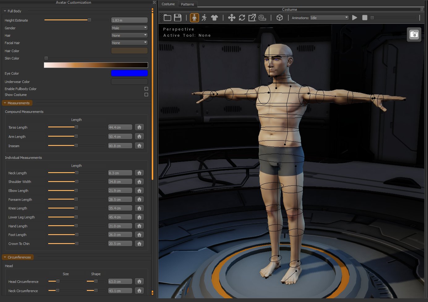 Avatar Customization panel