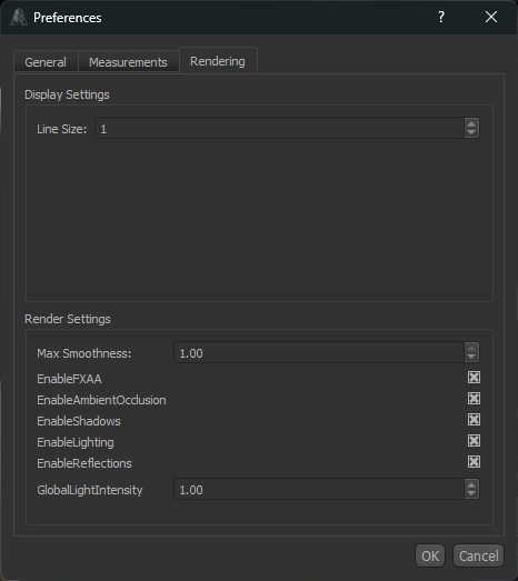 Rendering Preferences