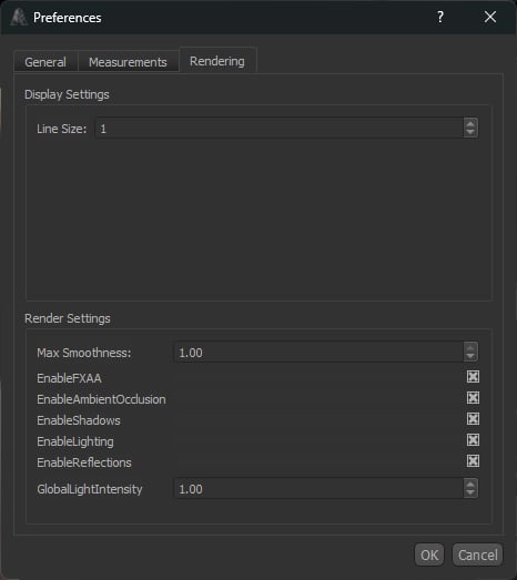 Rendering Preferences
